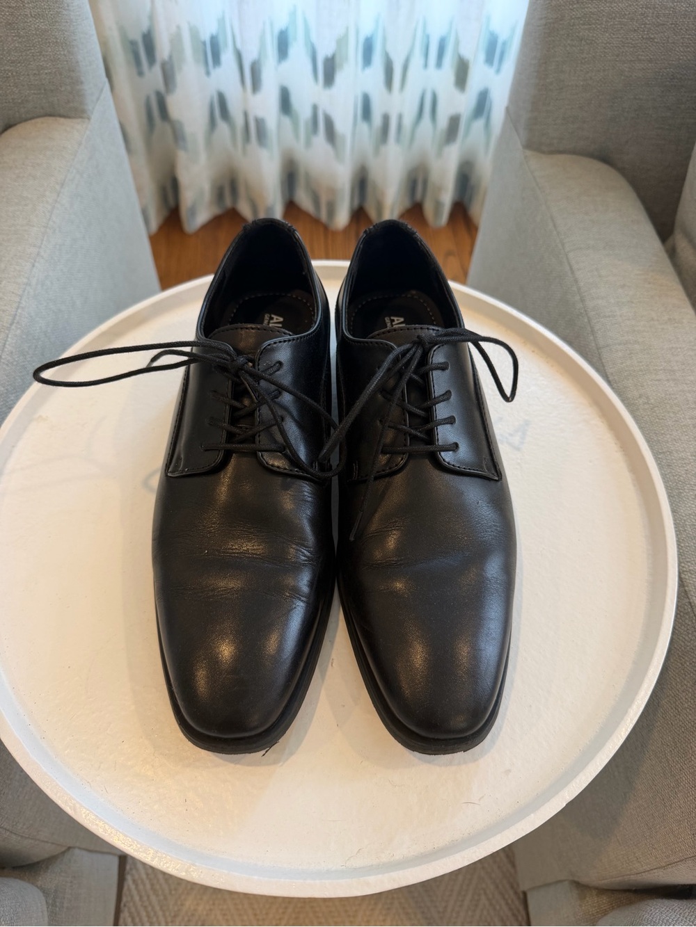Alfani Black Leather Classic Derby Lace-Up Shoes